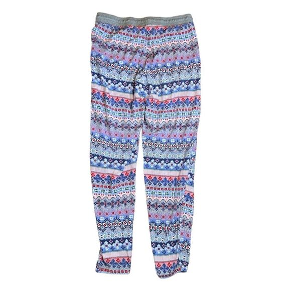 Jane and Bleecker Flannel Pajama Pants Gray Blue Fair Isle Print Pull-On S - Picture 2 of 4